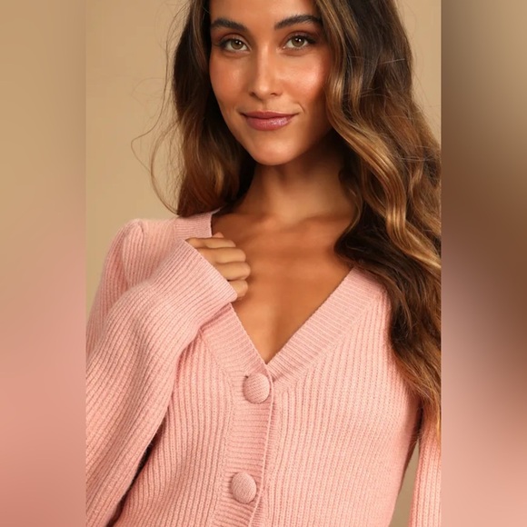 Autumn Scenery Dusty Pink Knit Two-Piece Sweater Mini Dress size M - Picture 3 of 7